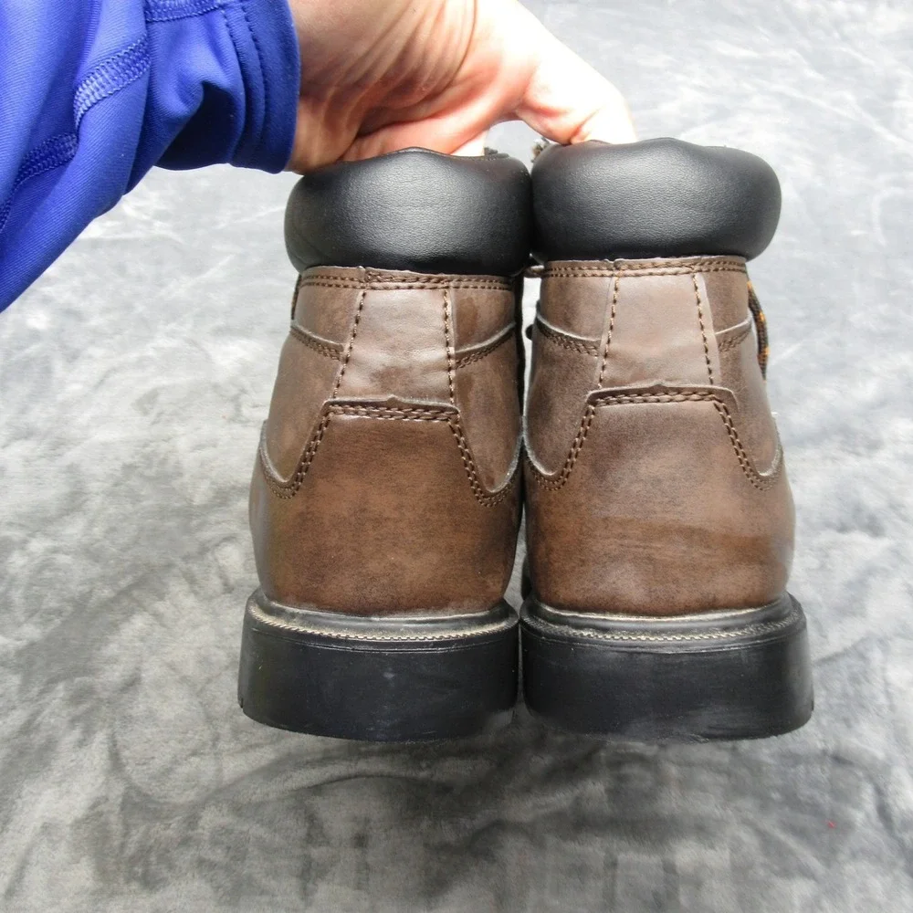 Brahma Work Boots Men 12 Brown Leather Steel Toe Oil Slip Resistant Lace Logger